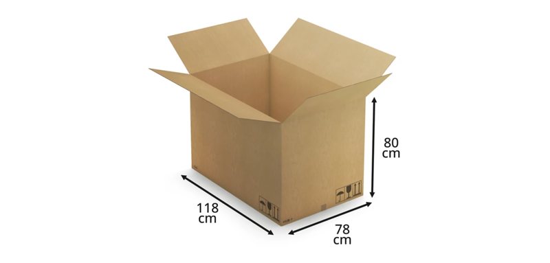 Caisse carton brune double cannelure RAJA 118 x 78 x 80 cm